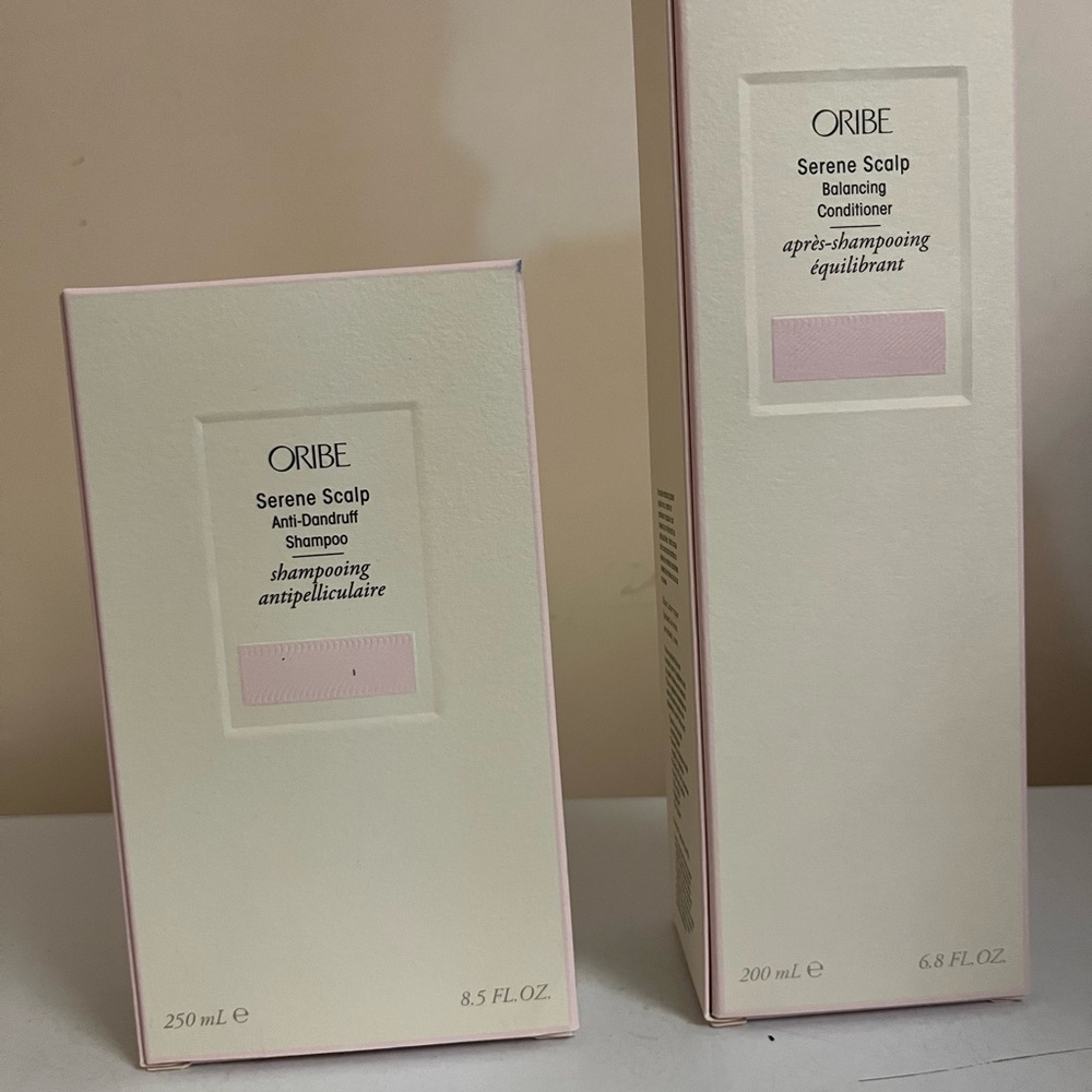 Oribe Serene Scalp Anti Dandruff Shampoo 8.5 oz & Conditioner 6.8 oz set.